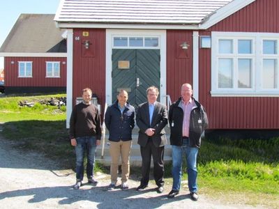 Christian W. Wennecke, Mininnguag Kleist, Petur Asgeirsson og Olafur P. Nielsen í Nuuk Grænlandi