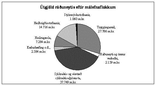 útgjöld ráðuneytis eftir málaflokkum