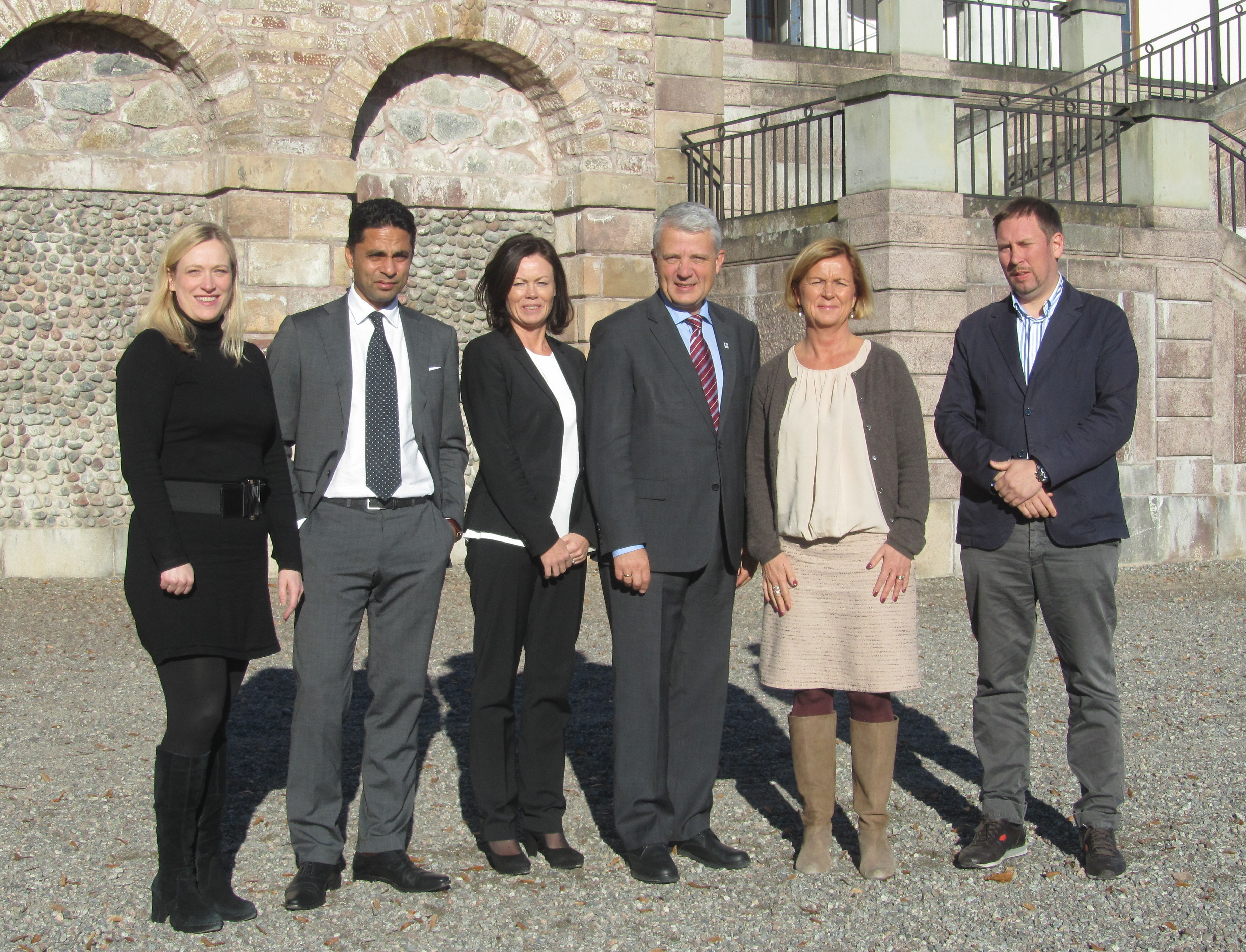 Eygló Harðardóttir (Ísland), Manu Sareen (Danmörk), Solveig Horne (Noregur), Dagfinn Høybråten (framkvæmdastjóri Norrænu ráðherranefndarinnar), Maria Arnholm (Svíþjóð) og Paavo Arhinmäki (Finnland)